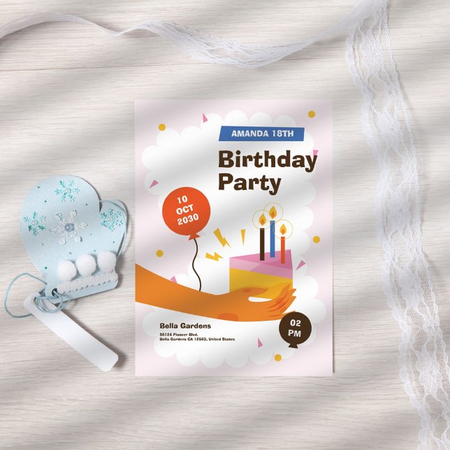 Modern Fun 18th Birthday Invitation (Creator Uploaded)