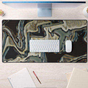 Modern Fun Abstract Masculine Black Desk Mat