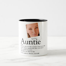 Modern Fun Aunt Auntie Definition Photo Two-Tone Coffee Mug
