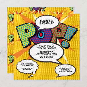 Modern Fun Baby Shower Ready to Pop Invitation