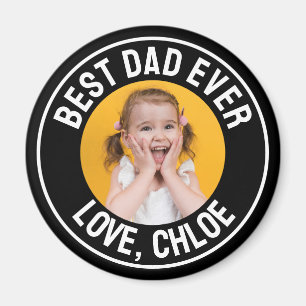 Modern Fun Best Dad Ever Photo Magnet