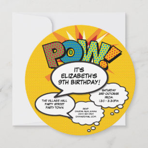 Modern Fun Birthday Party Speech Bubbles Invitation