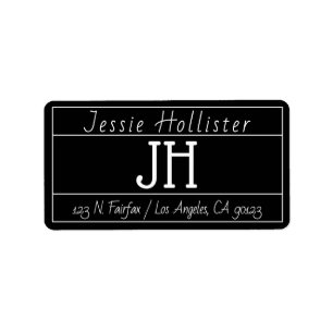 Modern Fun Black & White Return Address Label