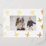 Modern Fun Border | Gold & White Christmas Crosses Foil Holiday Card<br><div class="desc">Modern Fun Border | Gold & White Christmas Crosses Foil Holiday Card
*Real Foil
*Please contact us for additional stationery or check out our christmas holiday collections</div>