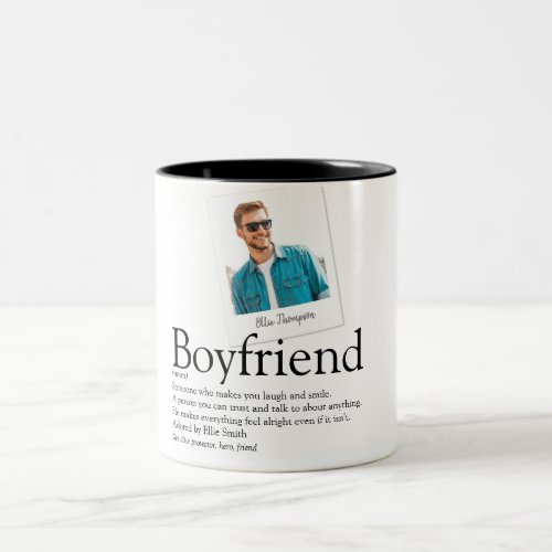 Modern Fun Boyfriend Definition Photo Two_Tone Coffee Mug