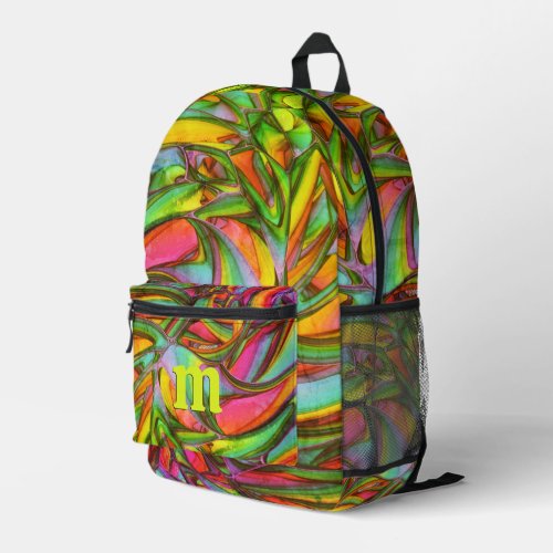 Modern Fun Bright Colorful Monogram Printed Backpack