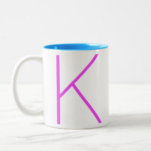 Modern Fun Bright Minimal Neon Monogram Two-Tone C Coffee Mug