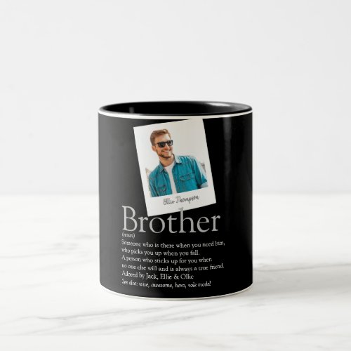 Modern Fun Brother Definition Photo Two_Tone Coffee Mug