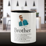 Modern Fun Brother Definition Photo Two-Tone Coffee Mug<br><div class="desc">Personalize the photo and text for your brother to create a unique gift. A perfect way to show him how amazing he is every day. Designed by Thisisnotme©</div>