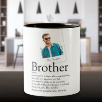 Modern Fun Brother Definition Photo Two-Tone Coffee Mug