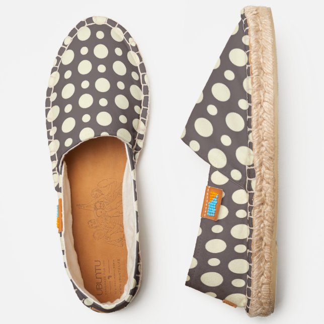 Modern Fun Brown Polka Dot Pattern | Geometric Espadrilles (Side)