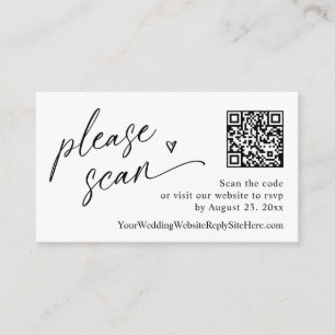 Modern Fun Casual QR Code Wedding RSVP Cards