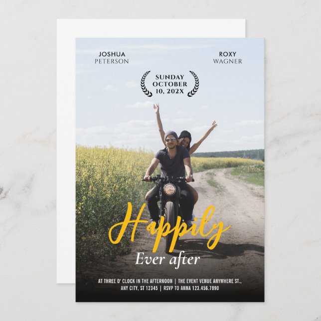 Modern Fun Casual Wedding  Invitation (Front/Back)