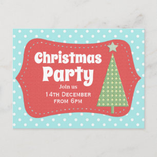 Modern Fun Christmas Party Invitation Postcard