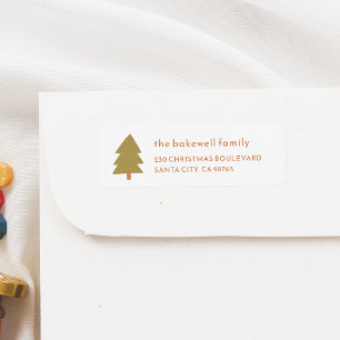Modern Fun Christmas Tree Simple Label