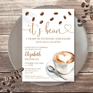 Modern Fun Coffee Themed Graduation Party Invitation