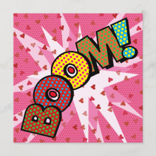 Modern Fun Colorful BOOM Comic Book Invitation