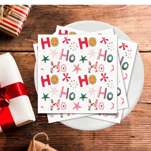 Modern Fun Colorful Christmas Party  Napkins