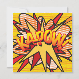 Modern Fun Colorful Comic Book KAPOW Invitation