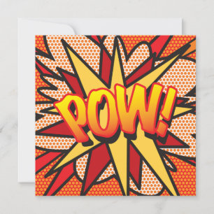 Modern Fun Colorful Comic Book POW Invitation