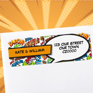 Modern Fun Colorful Comic Book Return Address Label