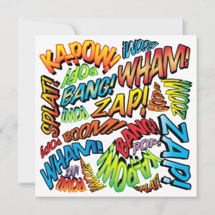 Modern Fun Colorful Comic Book Typography Invitation