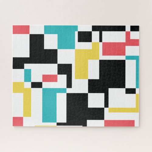 Modern fun colorful geometric graphic design jigsaw puzzle