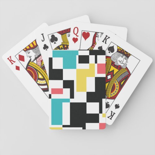 Modern fun colorful geometric graphic design poker cards