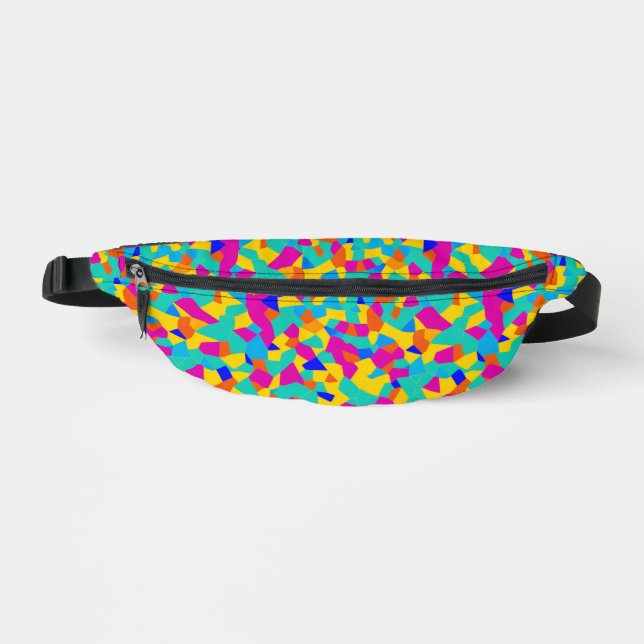 Modern Fun Colorful Geometric Rainbow Abstract  Fanny Pack (Front)