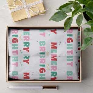 Modern Fun Colorful Merry & Bright Christmas Tissue Paper