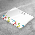 Modern Fun Colorful Numbers Math Post-it Notes<br><div class="desc">Modern,  fun 123 numbers notes. Personalize by adding your name,  making a perfect addition for teachers to use in the classroom or for use around the home or office. Designed by Thisisnotme©</div>
