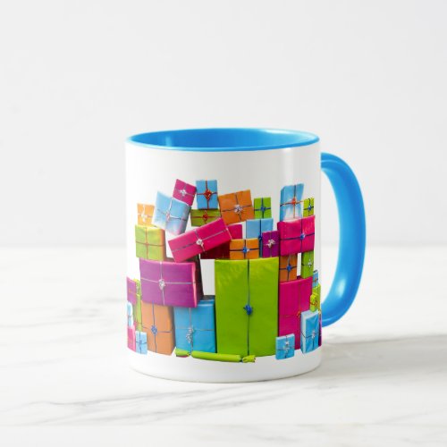 Modern fun colorful presents Christmas Mug