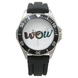 Modern, fun, colorful typography design of Wow Watch