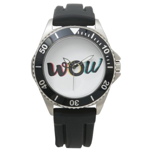 Modern fun colorful typography design of Wow Watch