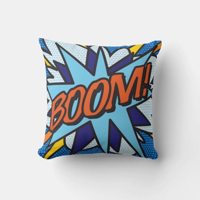 Modern Fun Colorful Typography Throw Pillow (Front)