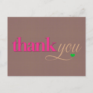 Modern Fun Colours Thank You Postcard