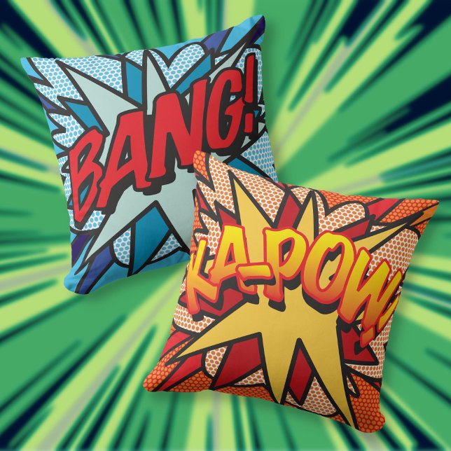 Modern Fun Comic Book BANG KA-POW Throw Pillow (Modern Fun Comic Book BANG KA-POW Throw Pillow)