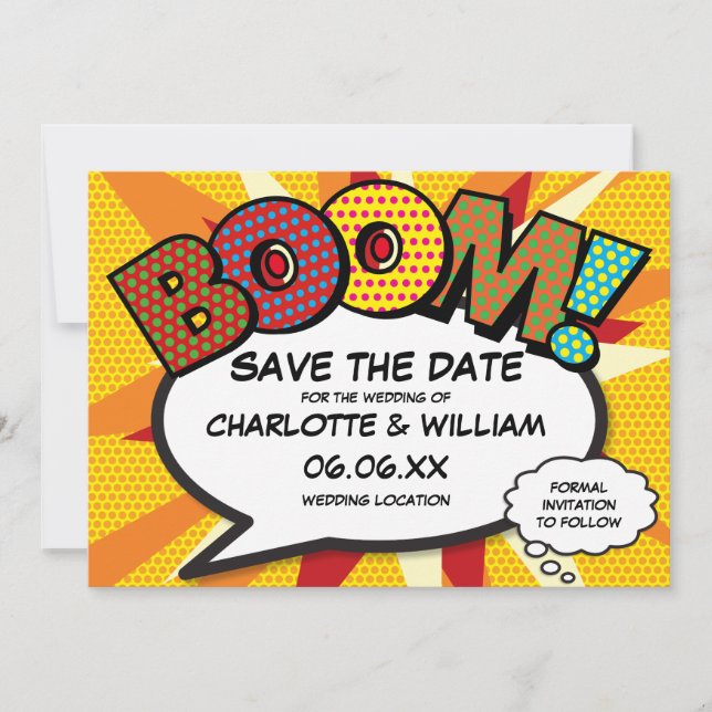 Modern Fun Comic Book BOOM Save The Date (Front)
