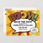 Modern Fun Comic Book BOOM Save the Date Postcard (Front/Back)