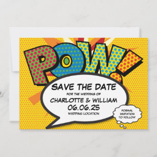Modern Fun Comic Book Pow Wedding Save The Date