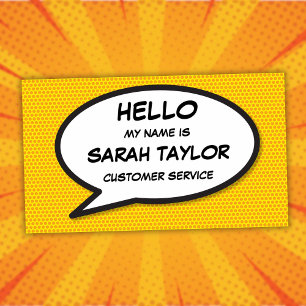 Modern Fun Comic Book Speech Bubble Name Tag