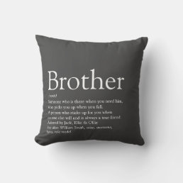 Modern Fun Cool Best Brother Ever Definition  Throw Pillow