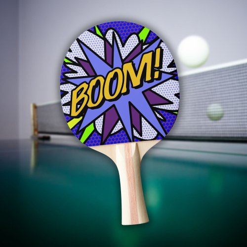 Modern Fun Cool Comic Book BOOM Ping Pong Paddle