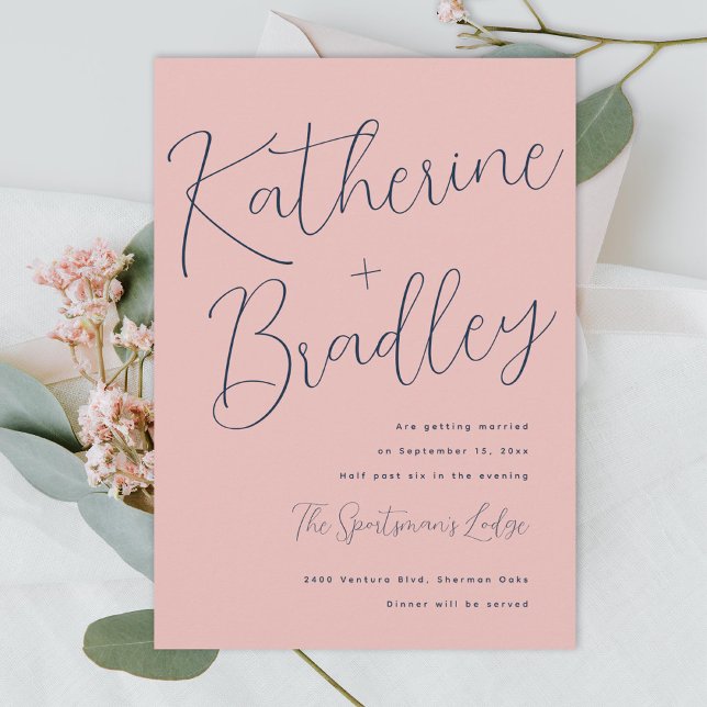 Modern fun couples names custom colors wedding invitation (Creator Uploaded)