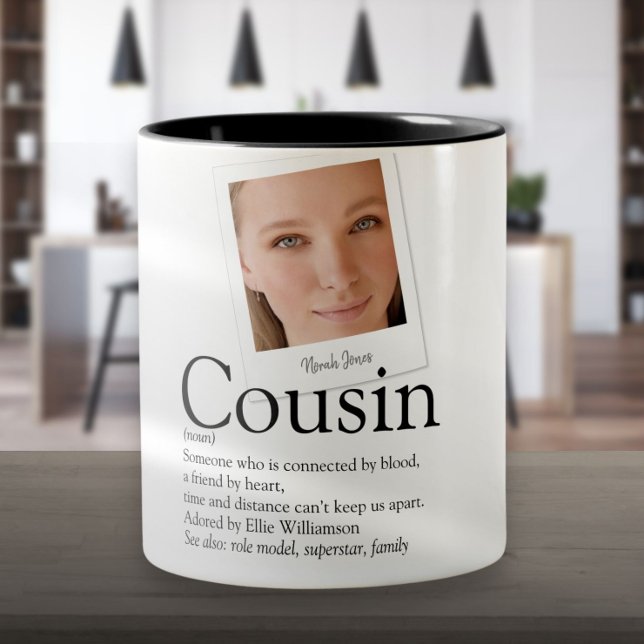 Modern Fun Cousin Definition Photo Two-Tone Coffee Mug