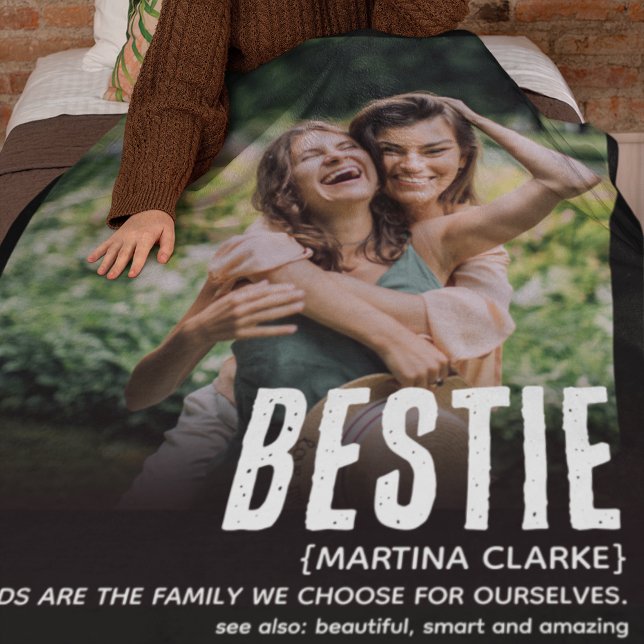 Modern Fun Cute BESTIE Definition Photo Gift Fleece Blanket (Creator Uploaded)