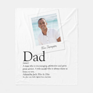 Modern Fun Dad Daddy Father Definition Photo Fleece Blanket