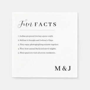Modern Fun Fact Wedding Napkins