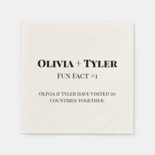 Modern Fun Fact Wedding Reception Cocktail Napkin