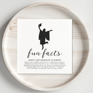 Modern Fun Facts Graduation Party Napkins